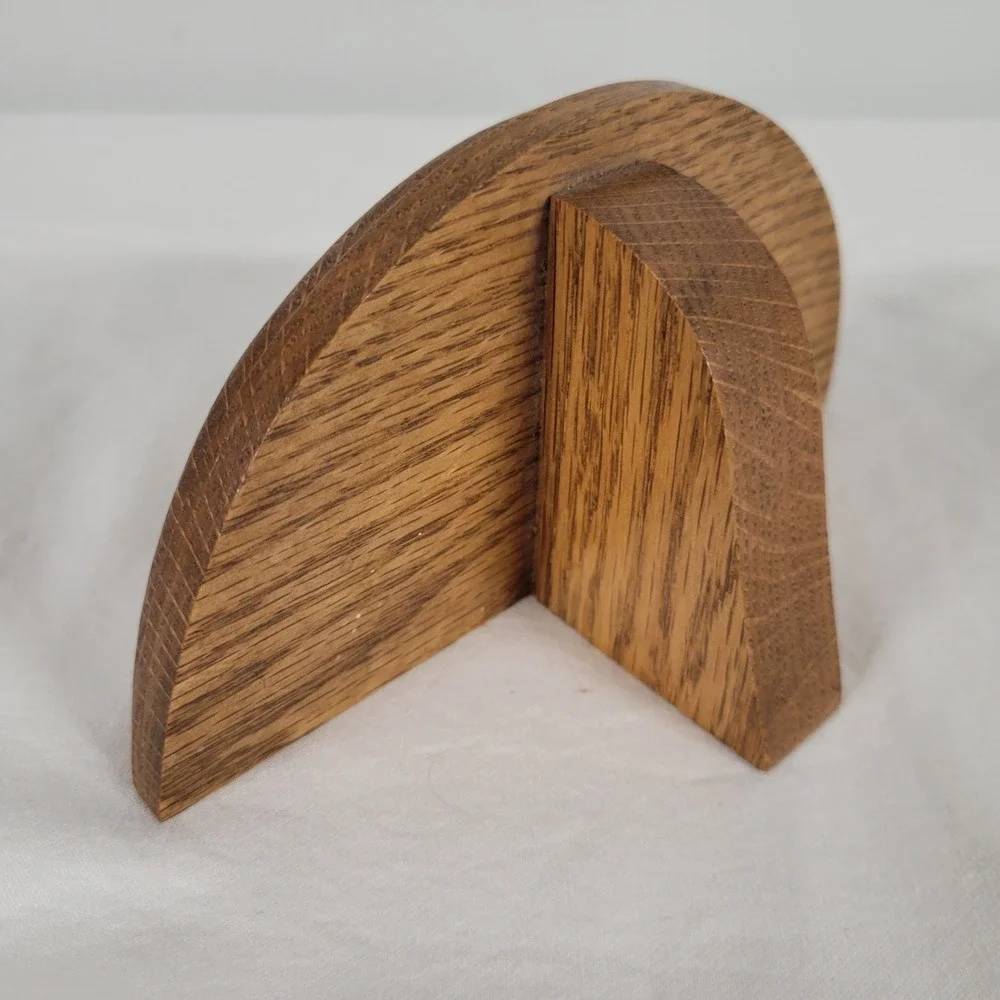 Vintage Oak Wood Wall Mount Stand Display‎ Holder Slot for Photo Frame